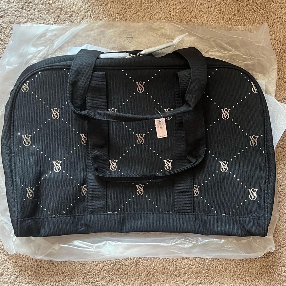 VS Bling Rhinestone Logo Duffel Bag